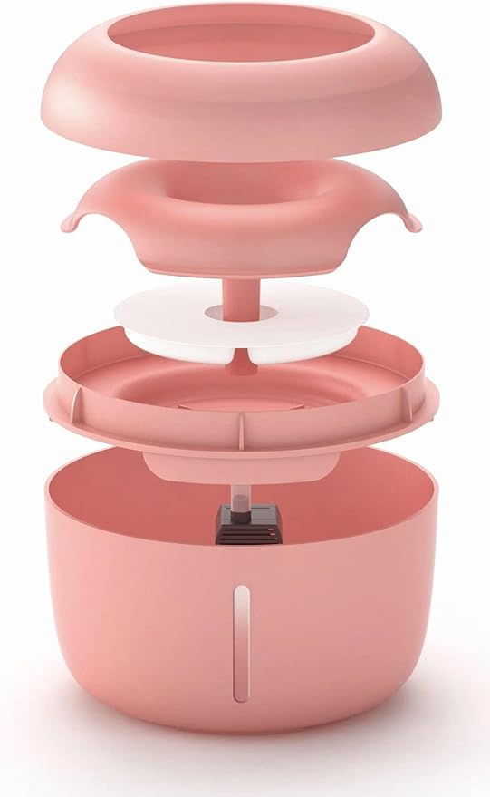 Pet Life ® 'Moda-Pure' Ultra-Quiet Filtered Automatic Dog and Cat Fountain Waterer or Feeder with Automatic Shutoff Feature - Includes Filter