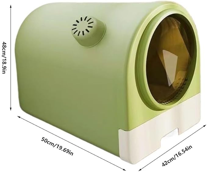 Pet Supplies, Enclosed Cat Litter Box with Lid & Scoop, Splash-Proof Large Pan, Easy Clean(Gray)