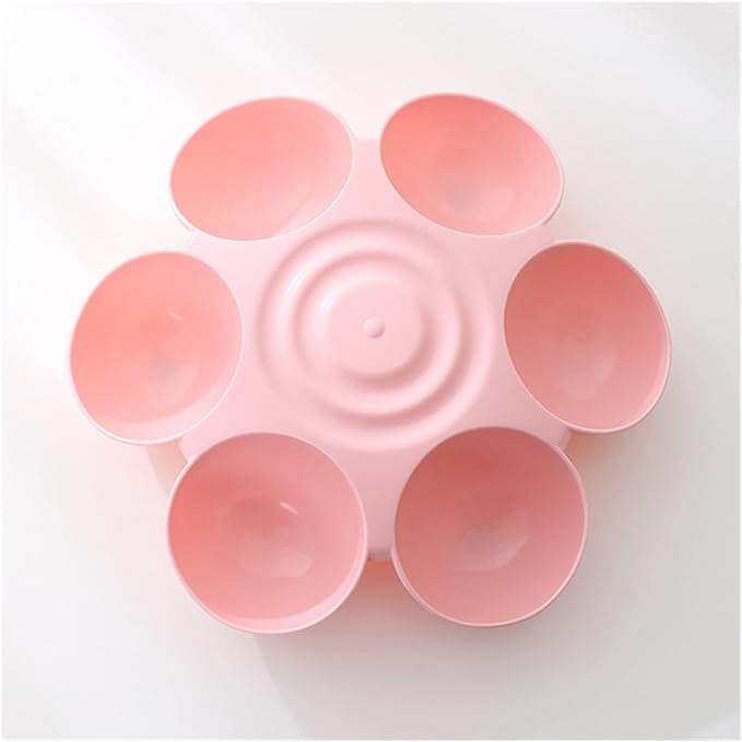 1pcs Flower Shape Multi-Functional Pet Feeding Bowl Food Basin(Pink)