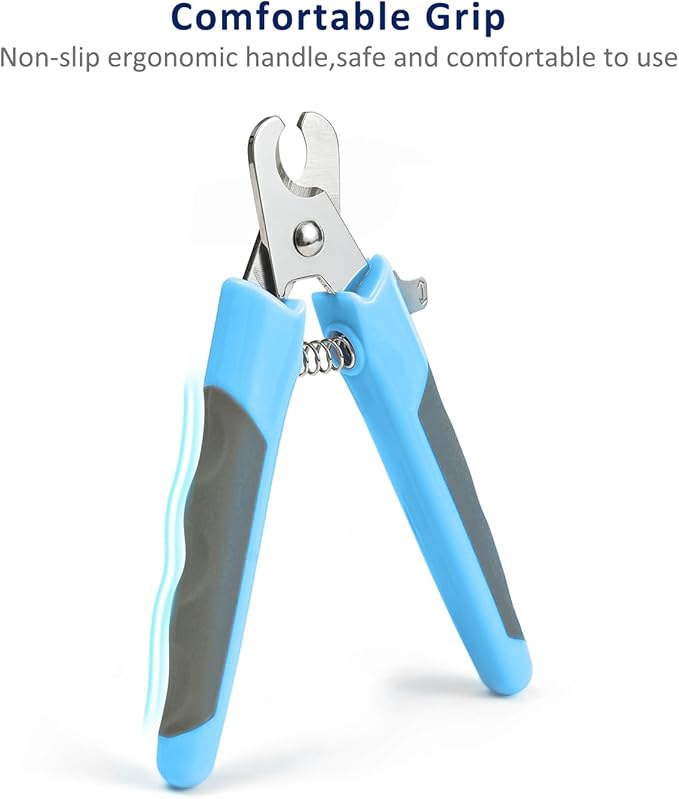 WePet Pet Nail Clippers U07.3, Professional Claw Trimmer, Scissor for Cats, Dogs, Puppies, Kittens, Hamsters, Rabbits and Small Animals, Sharp, Safe, M, Grey/Blue