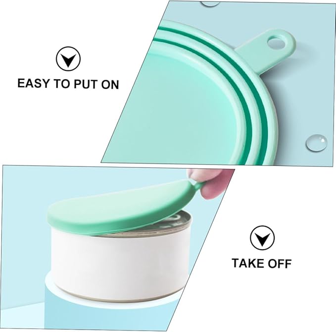 KESYOO 4pcs Pet Food Can Covers with Feeding Spoons Food-grade Silicone Seal Lids for Dog Cat Food Cans Reusable Airtight Sealers Dishwasher Safe Freshness Preserving