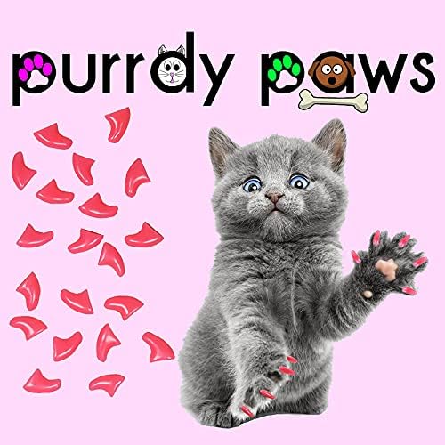 6 Month Supply Soft Nail Caps for Cats Soft Pink Medium - Extra Adhesives