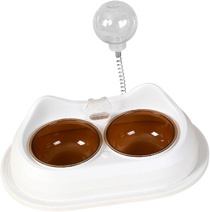 Practical Pet Double Bowl Dry Food Watering Food Feeding for Cats Feeding Dish Pet Supplies Neck Protections Cats Bowl