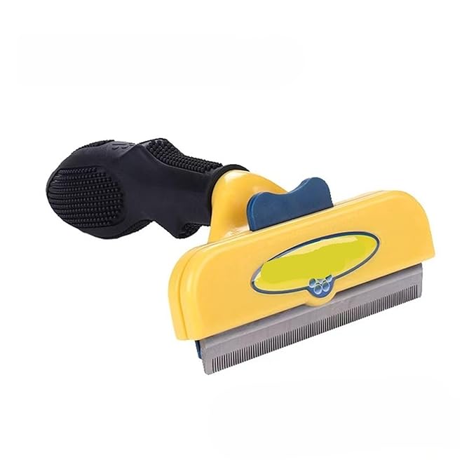 Pet Cat Hair Removal Combs Pet Grooming Brush(Yellow,S)