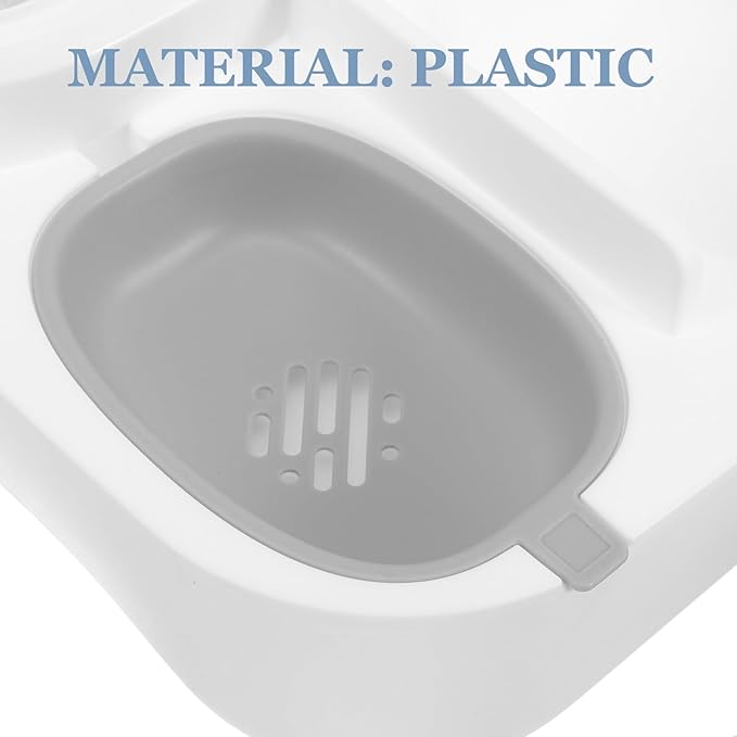 Automatic Pet Water and Food Feeder 5l Large Capacity Dry and Wet Separation Dog Cat Water Dispenser Gray for Indoor Use