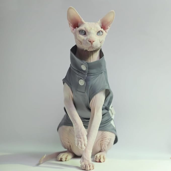 Sun-Protective Cooling Breathable UV-Blocking Shirt for Cats | Ultra-Lightweight & Stretchy Fit for Sphynx, Oriental Shorthair, Devon Rex, Abyssinian & Kittens (Small)