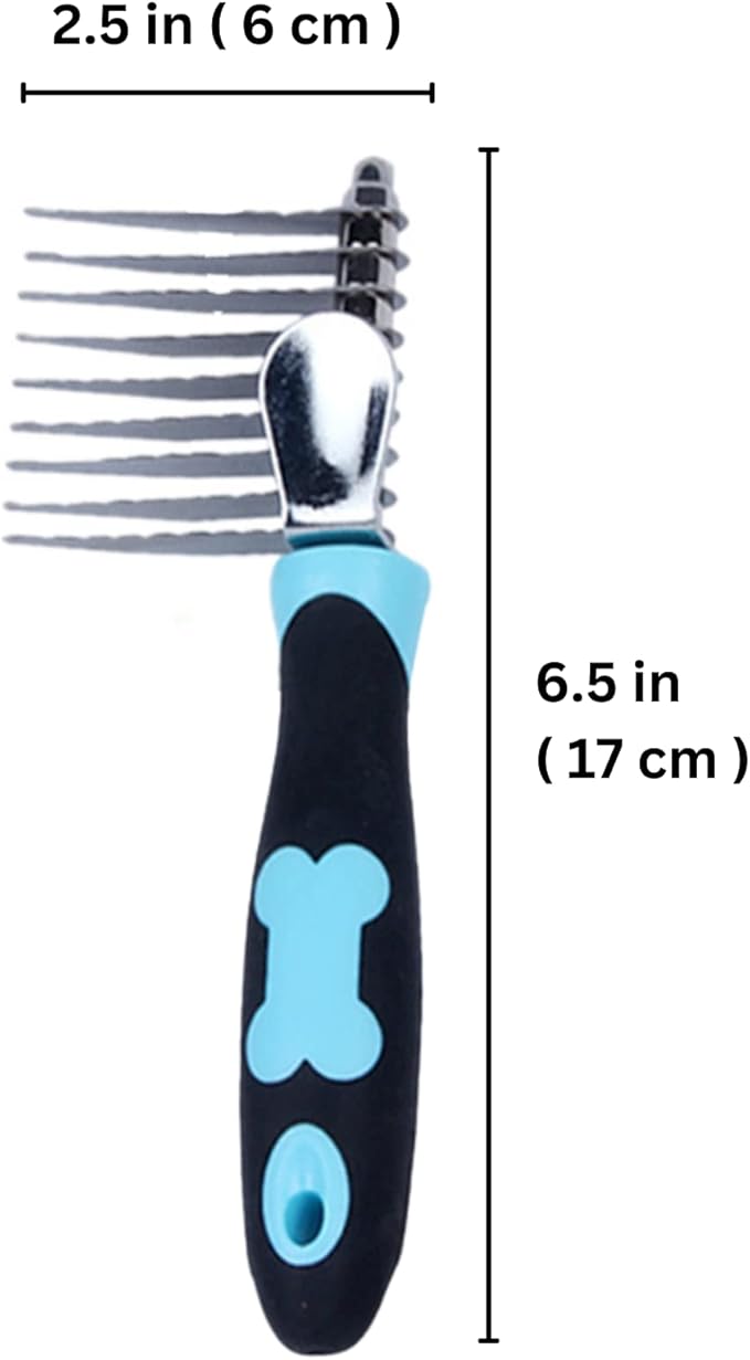 SunGrow Poodle Dog & Bunny Comb Dematting and Detangler Long Hair, Thick Undercoat Brush, for Rabbit, Persian, Maine coon Cat