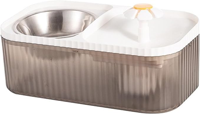 2 in 1 Cat Water Fountain Pet Water Dispenser Double Cat Bowl with Water Fountain Automatic Pet Water Dispenser Cat Food and Water Bowl Set for Cats, Dogs, Pets(#4)