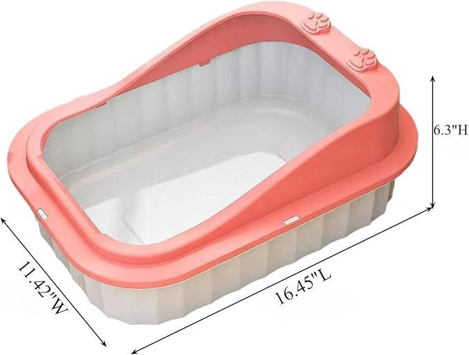 Cat Litter Tray cat Toilet Anti Splash Supplies Semi Enclosed Tall Detachable Kitty Litter Pan Cat Litter Tray 11.42" W x 6.3" H x 16.45" L (Purple)