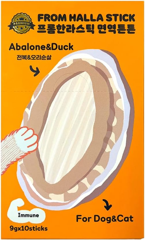 Generic FROMHALLA Stick Jeju, Puree Sticks for Dogs & Cats, Pet Treats, Grain-Free, 9g x 10 Sticks (9g x 10 Sticks, Jeju Abalone Fillet)