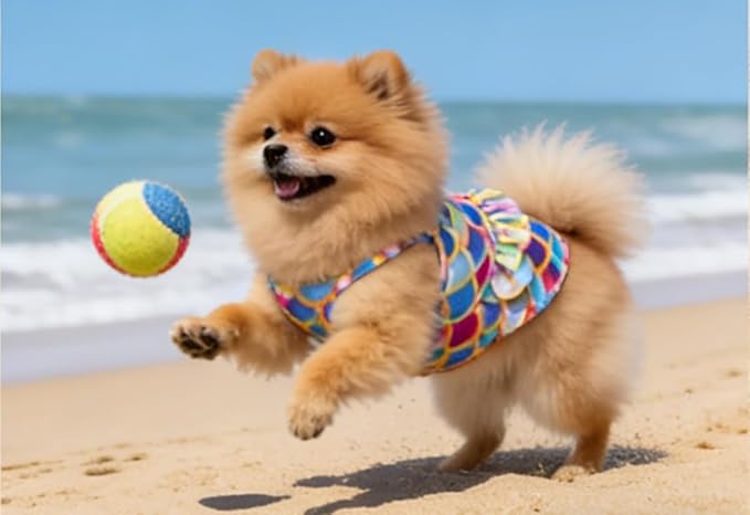 Funny Dog Swimwear Bikini Summer Dog Clothes Beach Swimsuit Puppy Bathing Suit Puppy Vest Cooling Pet Shirt for Small Dogs, Cat Apparel (Mermaid, Medium)