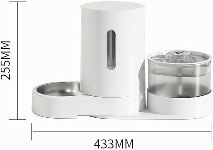 Cat Food Feeder and Water Fountain, Automatic Smart Pet Dry Food Dispenser and Water Dispenser for Pets Indoor