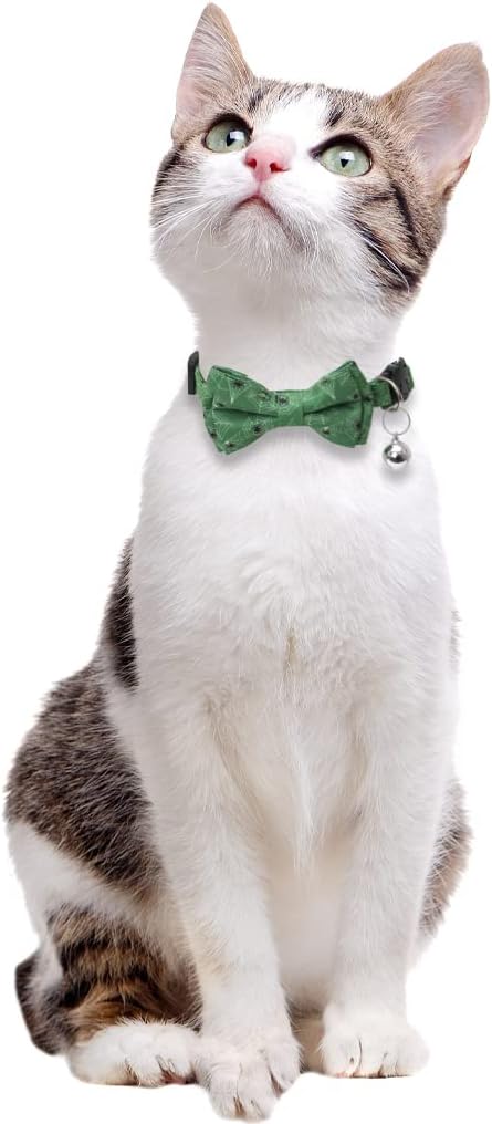 Halloween Cat Collar Breakaway with Cute Bow Tie and Bell for Kitty Adjustable Safety