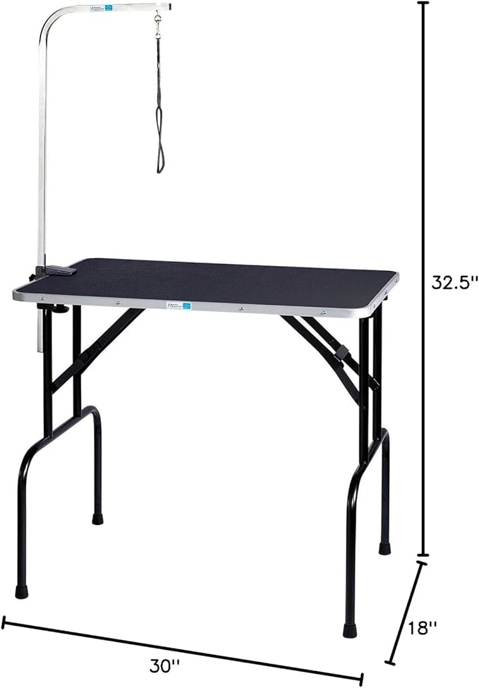 Pet Edge Master Equipment Heavy Duty Grooming Table with Arm – Easy to Clean Grooming Table for Animals up to 220 Pounds