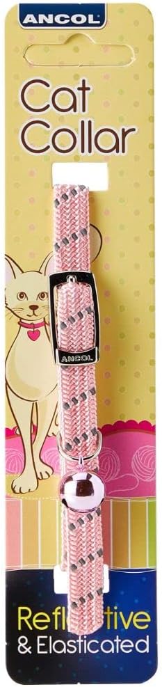 Ancol Reflective Softweave Elastic Cat Collar Pink