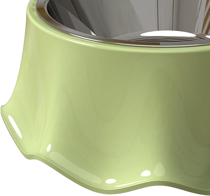 Cat Bowls Indoor Cats Cat Food Bowl Easy Cleaning Anti Over Turning Cat Feeding Bowls Anti Slip Smooth Surface Lightweight for, Green