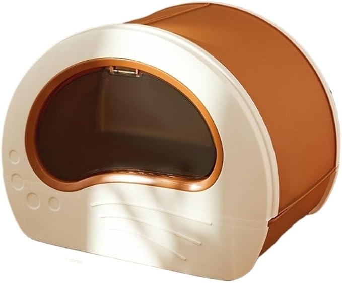 Pet Supplies, Enclosed Cat Litter Box Large, Splash-Proof Control with Scoop & Drawer(Brown)