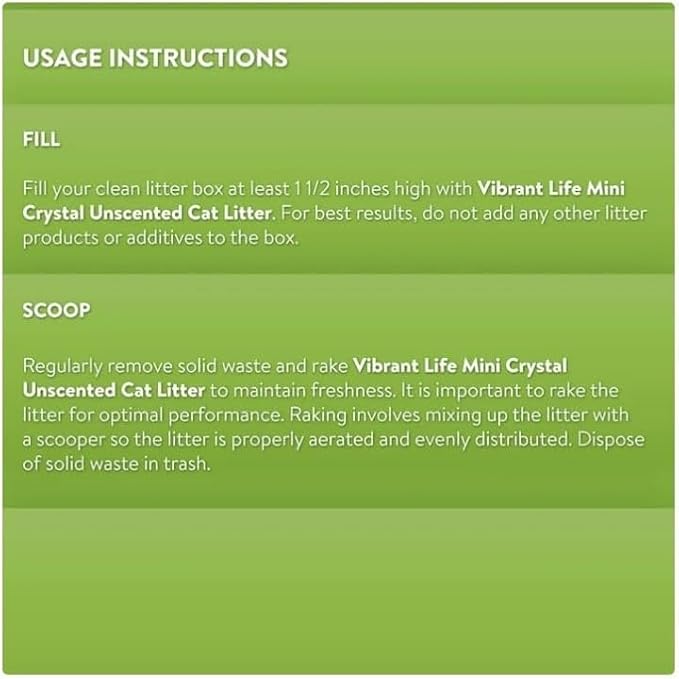 (2 Pack) ~ Vibrant~Life Mini Crystal Cat Litter, Long Lasting and Fast Absorbing, Low dust, Unscented ~ 4 Lb.