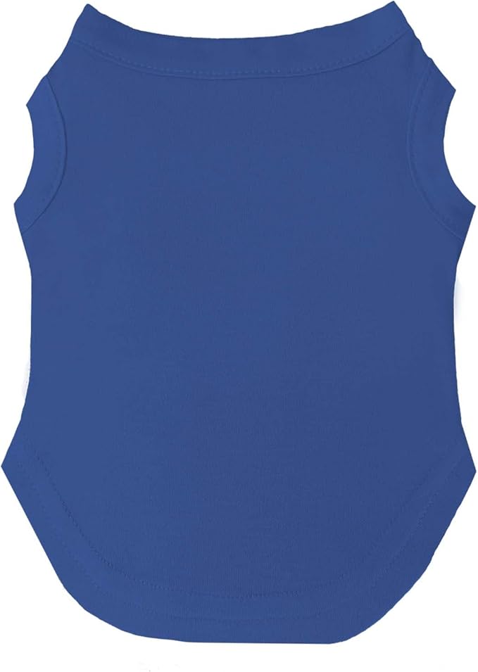 Blank Dog Tee Shirt | Sleeveless Breeds | Lightweight, Comfy, Customizable |Royal Blue, X-Large