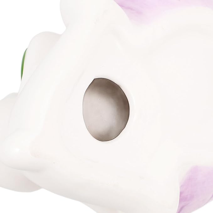 Ceramic Cat Bowl and Dog Feeding Dish, Purple Non-tip Wear-Resistant Pet Floor Bowl, Cute Bunny Design for Indoor Feeding and Watering Supplies