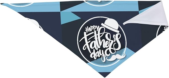 Happy Father's Day Dog Bandana Adjustable Reversible Triangle Dog Scarf Scarves Pet Bibs Costume Accessory Decor for Cats