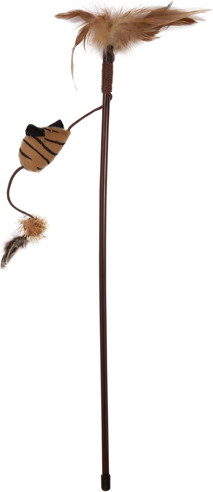 Mad Cat Safari Squeak Wand Cat Toy with Catnip, Pack of 1