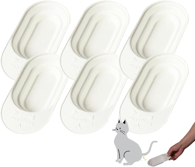 Cat Urine Collection Kit (6-Pack) – Clean Catch Urine Sample Tray for Cats & Small Dogs – Disposable Pet Urine Collector Tray – No Special Litter Needed – Made in Japan