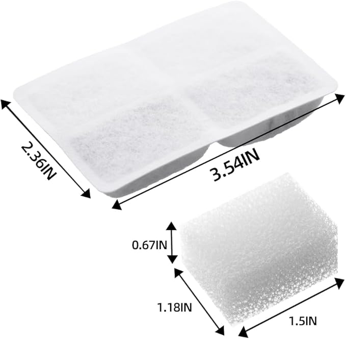 Carbon Replacement Filters for Cat and Dog Fountain, Premium Pet Water Fountain Dispenser Filters (10 Packs for Pure White)
