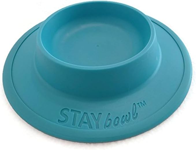 Pet Food and Water Bowl for Cats, Toy Breed Dogs, Bearded Dragons, Turtles, and Small Pets (3/4 Cup in Four Colors (Sky Blue)