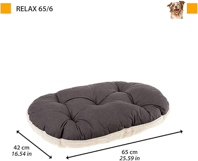 Ferplast Cat Bed, Dog Bed Medium Washable Pet Mat Cushion in Cotton with Soft Padding, 65 x 42 cm. Brown
