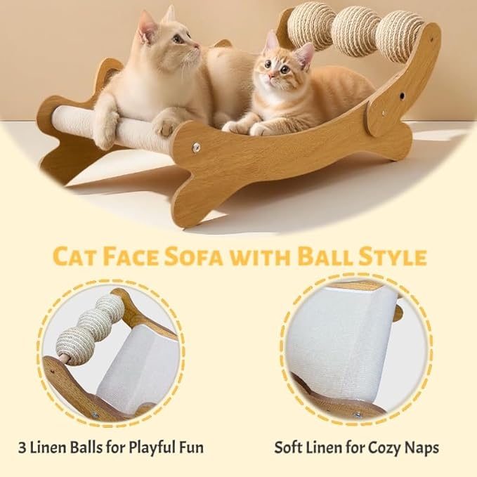 Fun Cat - Face Cat Couch with Scratchable Ropes