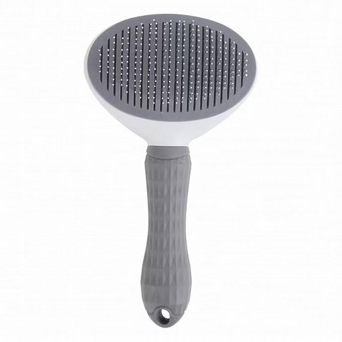 Pet Hair Removal Brush for Dog Cat Grooming Tool, Self Cleaning Slicker Hair Massage Comb Loose Undercoat Removes Tangles Fur Hair Slicker Brush for Puppy Kitten Bunny Massage-Pet Supplies (Gray)