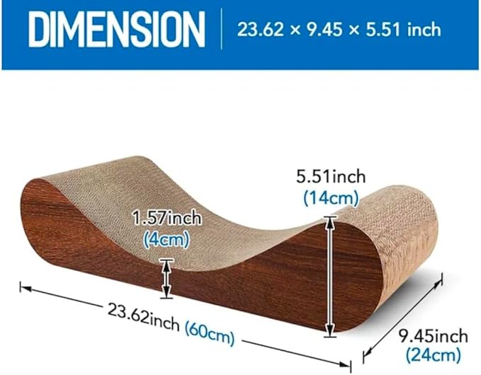 MOOCHI Premium Infinity Cat Scratcher Lounge – 2-in-1 Cozy Cat Bed & Scratching Board, Scratch-Resistant Design for Play, Rest & Furniture Protection, Corrugated Cardboard