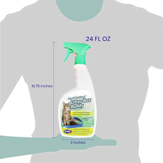 ZORBX Unscented Cat Litter Deodorizer Spray 24 Fl Oz – Fast-Acting Cat Litter Box Deodorizer for Strong Urine Odor & Cat Litter Odor Control - Advanced Pet Odor Remover & Stronger Odor Neutralizer