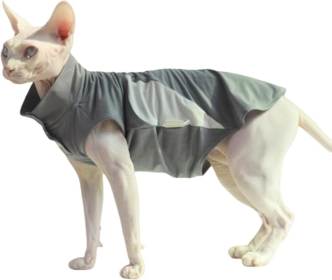 Sun-Protective Cooling Breathable UV-Blocking Shirt for Cats | Ultra-Lightweight & Stretchy Fit for Sphynx, Oriental Shorthair, Devon Rex, Abyssinian & Kittens (X-Small)