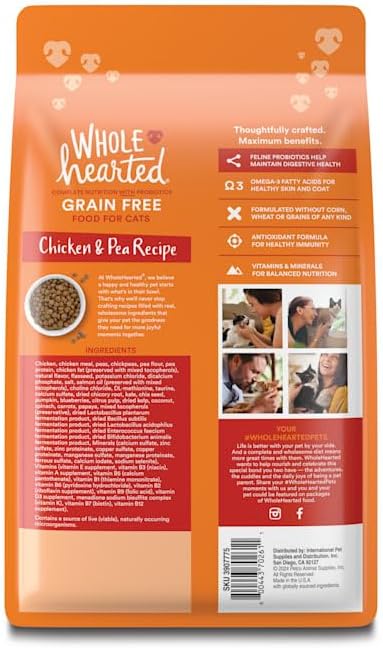 WholeHearted Grain Free Chicken Formula Dry Cat Food 3 lbs.