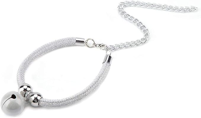 Cat Breakaway Nylon Collar, Adjustable Cat Collar with Bell, Safety Collar for Cats(White)