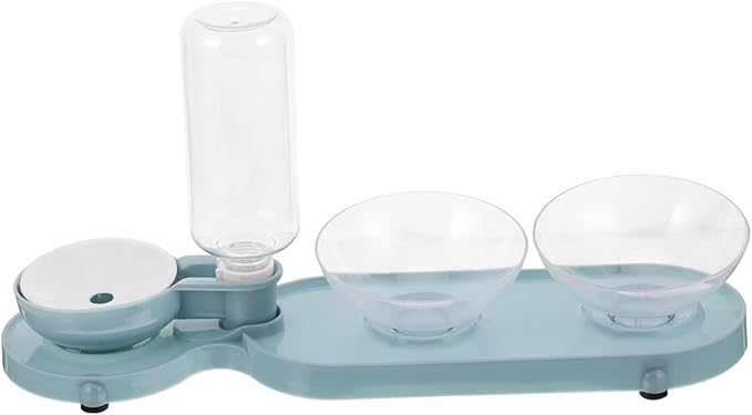 Automatic Pet Feeder Tilt Bowls and Water Bottle Food-Grade Dual-use Design for Cats Easy to Capacity
