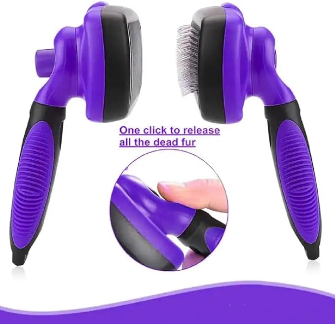 Volpe Cat Brush, Dog Brush, Cat Brushes for Indoor Cats, Easy to Clean, Dog Brush for Shedding, Dog Hair Remover, Deshedding Fur Removal,Purple