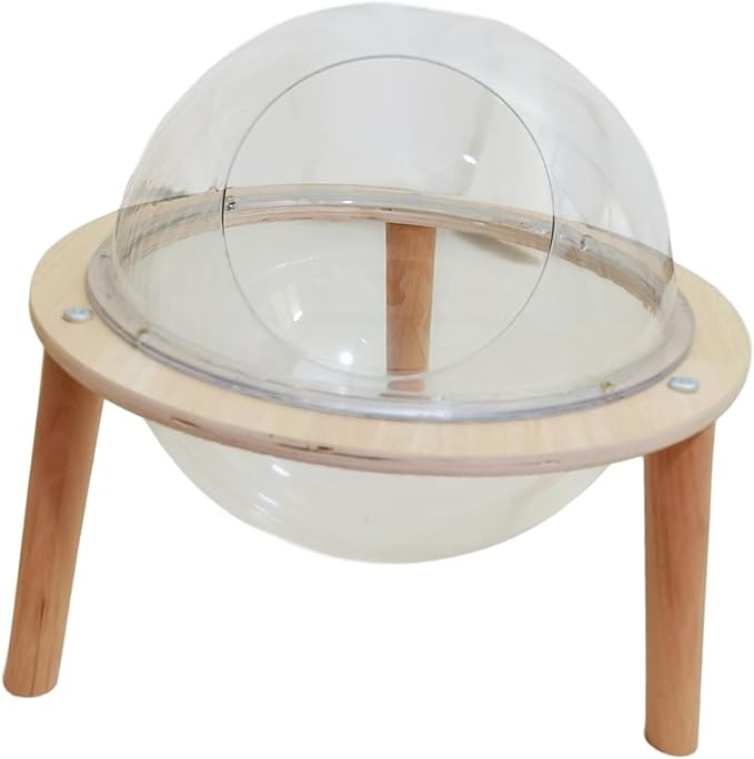 Space Capsule Cat Bed Indoor Cat Hammock Condo House Transparent Acrylic Sphere 11.81inch Small Pet Furniture