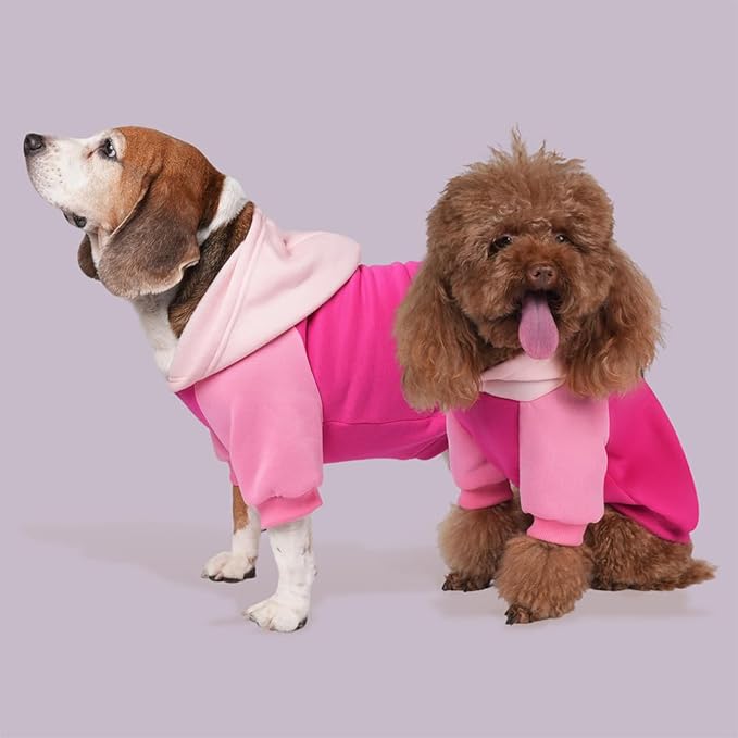 Fashionable Dog Hoodie – Soft & Warm Dog Sweater with Leash Hole,Pet Hooded Sweatshirt for Cats and Dogs with Broad Chests (e.g., French Bulldogs, Pitbulls) (Pink, Small)