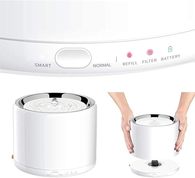 GeRRiT Automatic Cats Water Fountain Drinking Stainless Steel Pet Water Fountain Charging Cats Drinking Dispenser Bowl pet Water Dispenser