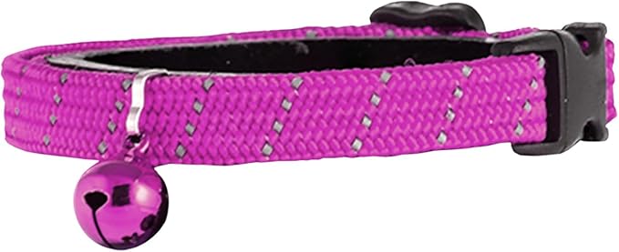 BirdsBeSafe® Break Away Cat Collar with Bell, Reflective Thread for Night Visibility, Comfortable Elastic Stretch Cat Collar to Protect Cat from Getting Stuck in The Garden.