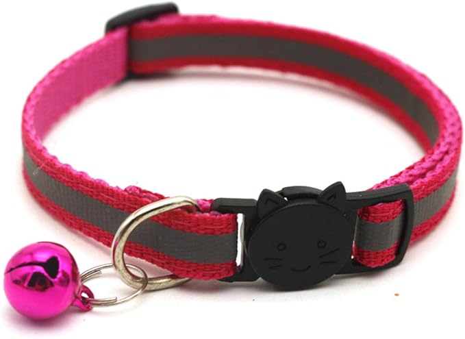12 Pcs Cat Collar Reflective Breakaway with Bell Colorful for Kitten or Puppy