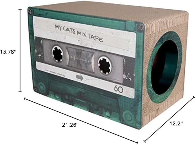 District 70 Mixtape Cardboard Cat Scratcher, Large (54 x 31 x 35 cm), Black
