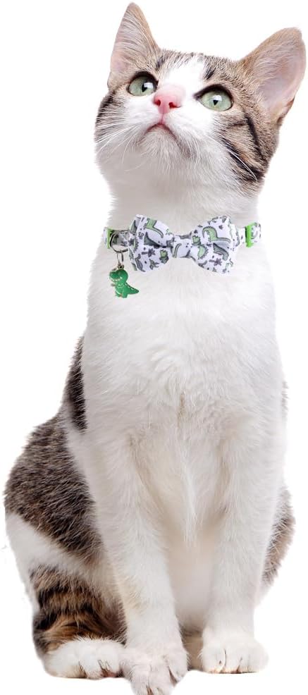 Cat Collar Breakaway with Cute Bow Tie and Bell Accessories for Kitty Adjustable Safety