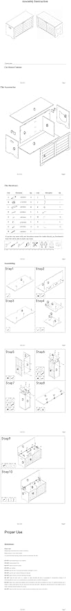 White Cat House with Hideaway Litter Box, Dog Proof Litter Boxes, Cabinet for Large Cats, Hidden Litter Box Cover, Cat Washroom, Enclosure Furniture.