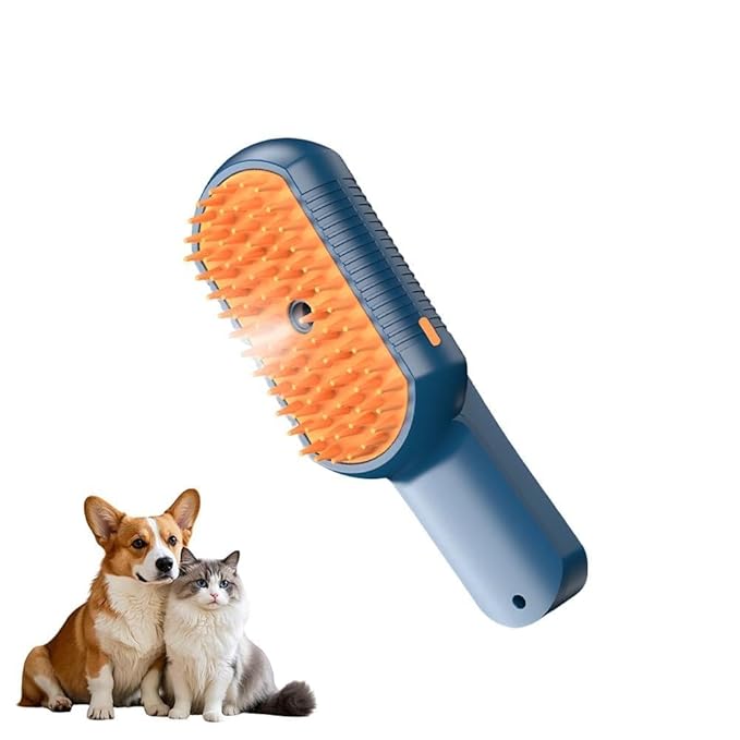 Cat Steam Brush for Shedding, 2026 New Pet Steam Grooming Brush, Multifunctional Hair Removal Comb for Home Use, Rechargeable Pet Comb for for Short and Long Hair Cats Dogs (Blue)
