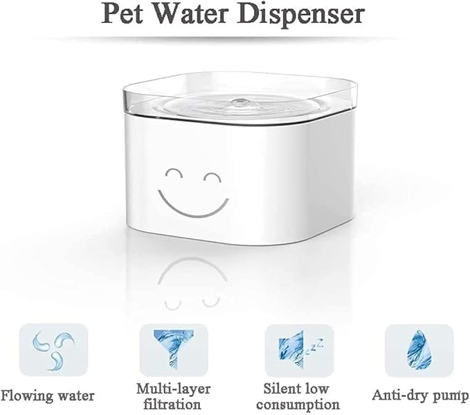 Liusj JUnst Pet Fountain Cat Water Dispenser - Healthy and Hygienic Drinking Fountain Super Quiet Automatic Electric Water Bowl for Dogs, Cats, Birds and Small Animals,for Cat and Dog with Filters