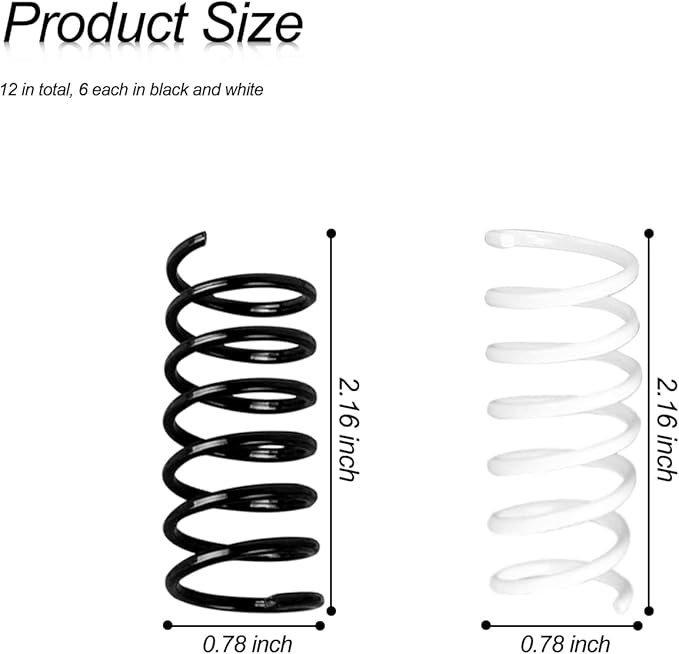 Andiker Cat Springs for Indoor Cats, 12Pc Cat Creative Toy to Kill Time&Keep Fit Interactive Cat Toy Black&White Springs Cat Toy for Biting(Black+White)